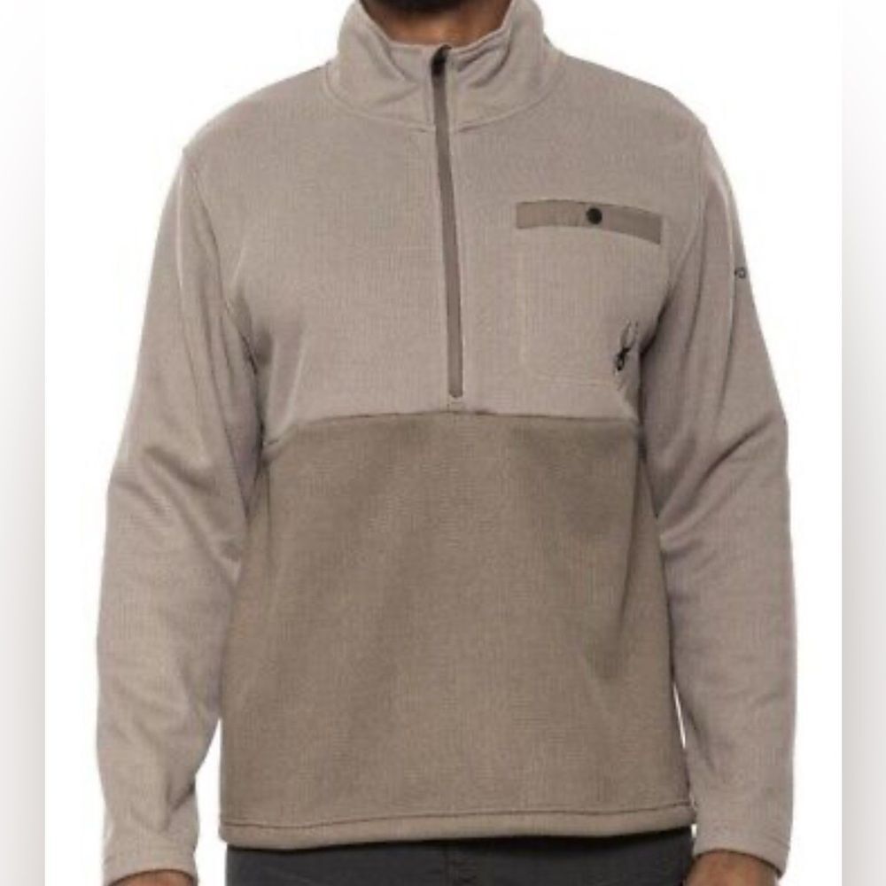 Spyder Men’s medallion tan mocha 1/2 zip pullover size medium NWOT